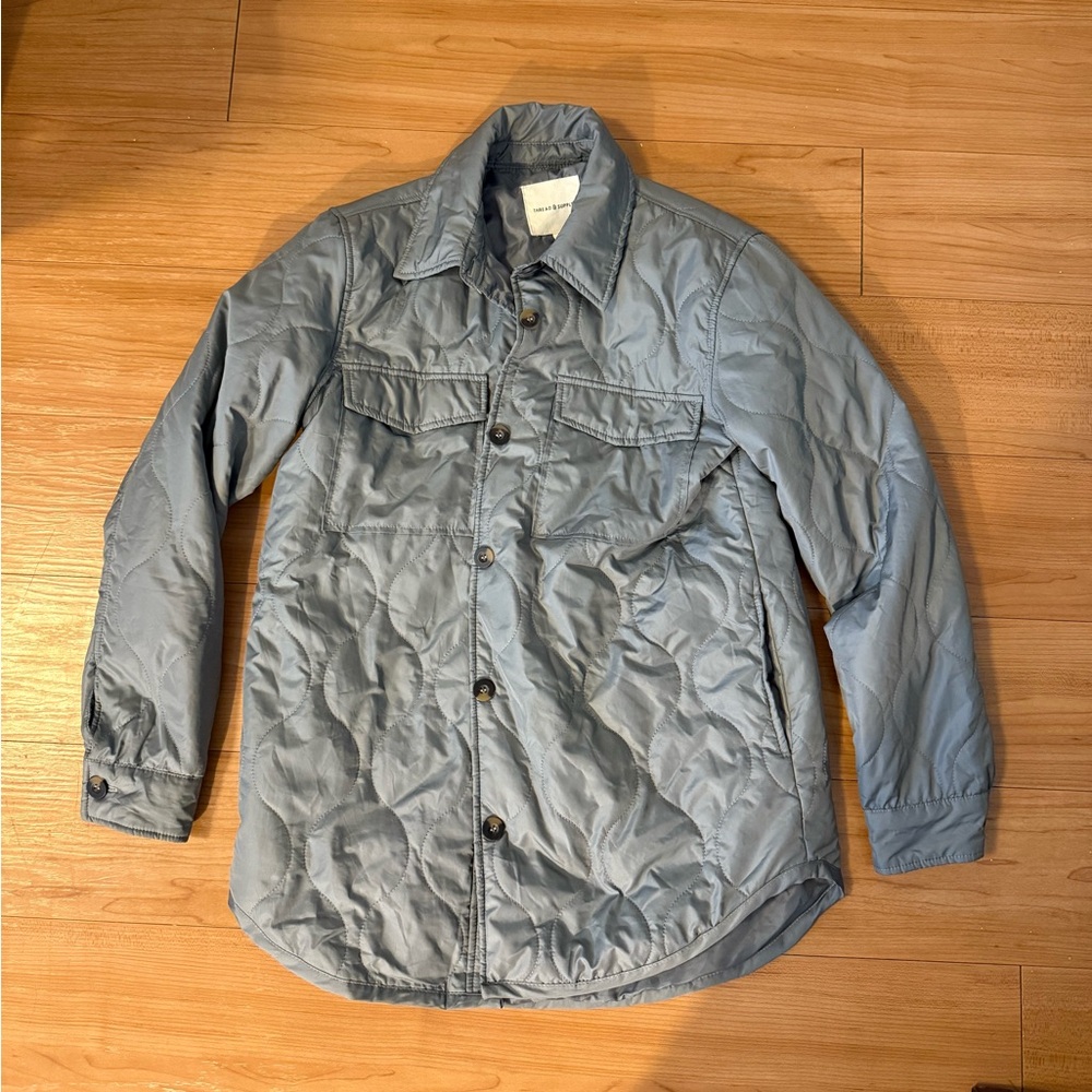 Thread & Supply Gray Quilted Shirt Jacket
